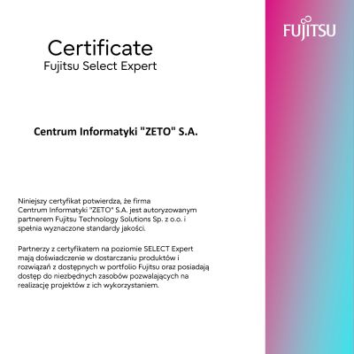 ZETO Partnerem SELECT Expert Fujitsu